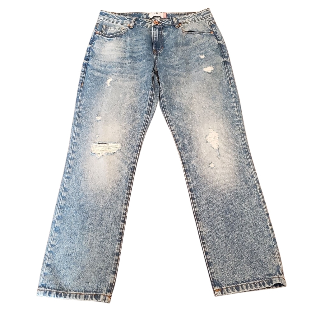 Cabi Malibu Jean Vintage Wash Boyfriend Distress Size‎ 6